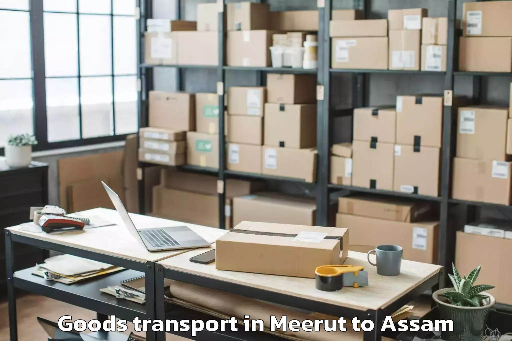 Affordable Meerut to Bamunimaidan Goods Transport